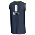 Men's Ajae Petty ＃0 Replica Navy Dallas Wings Lightweight Jersey