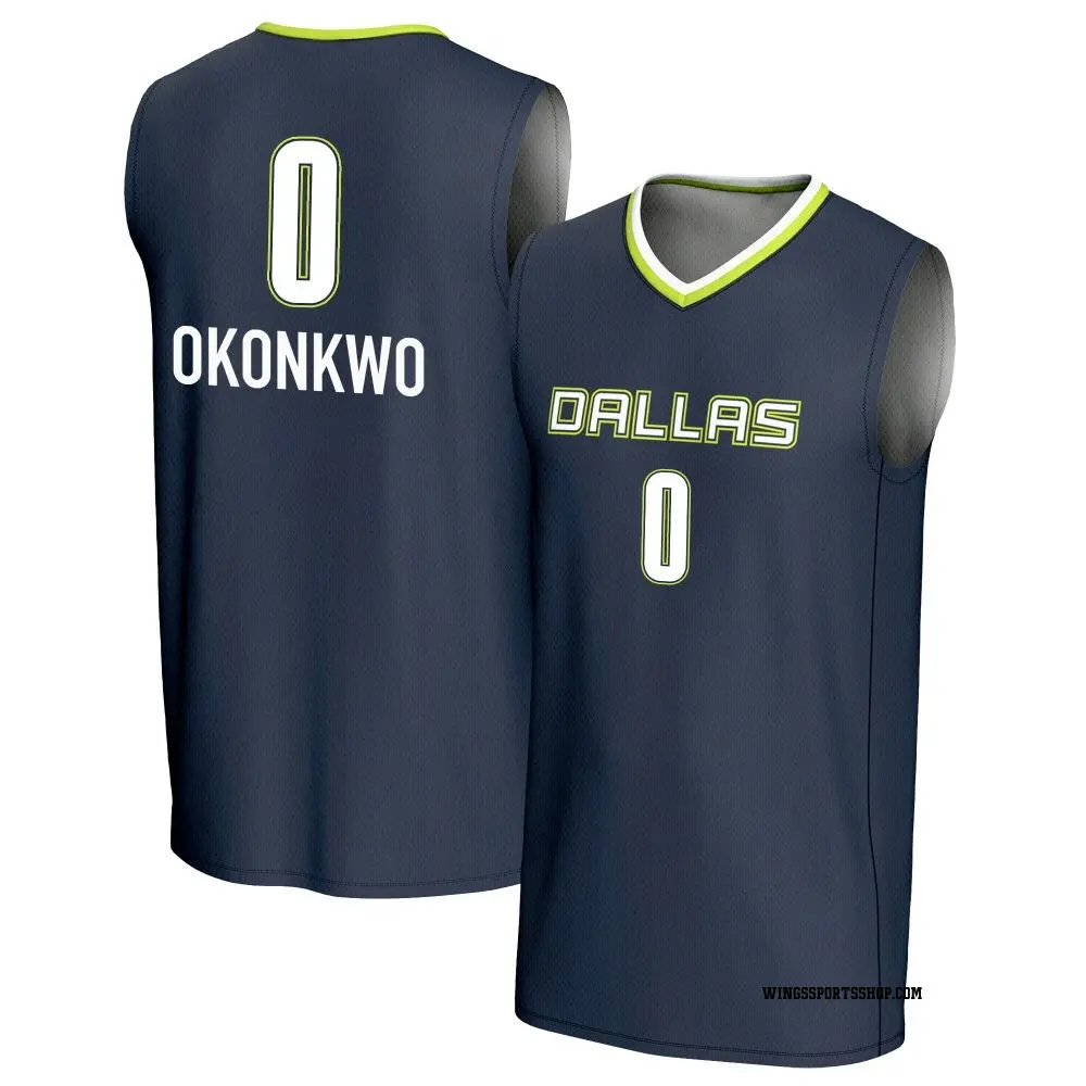 Men's Amy Okonkwo ＃0 Replica Navy Dallas Wings Lightweight Jersey