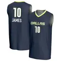 Men's Aziaha James ＃10 Replica Navy Dallas Wings Lightweight Jersey