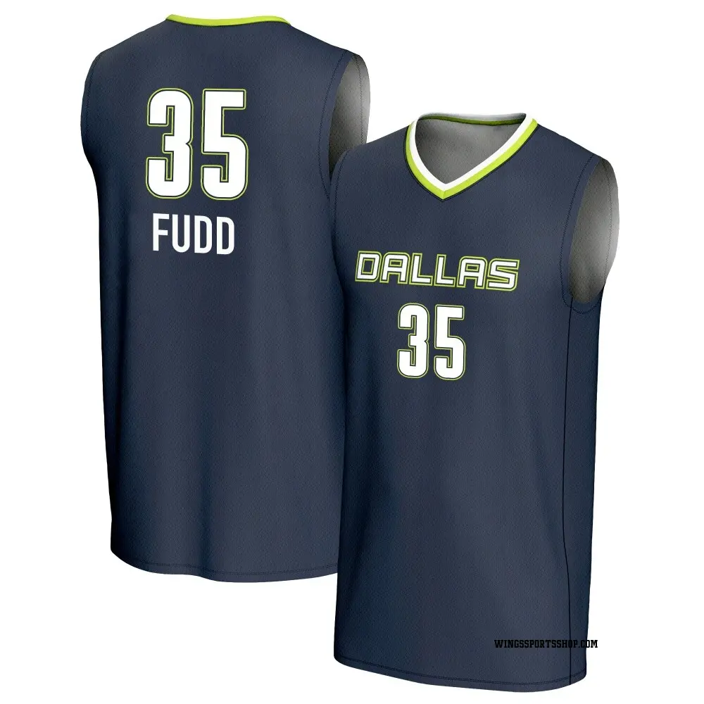 Men's Azzi Fudd ＃35 Replica Navy Dallas Wings Lightweight Jersey