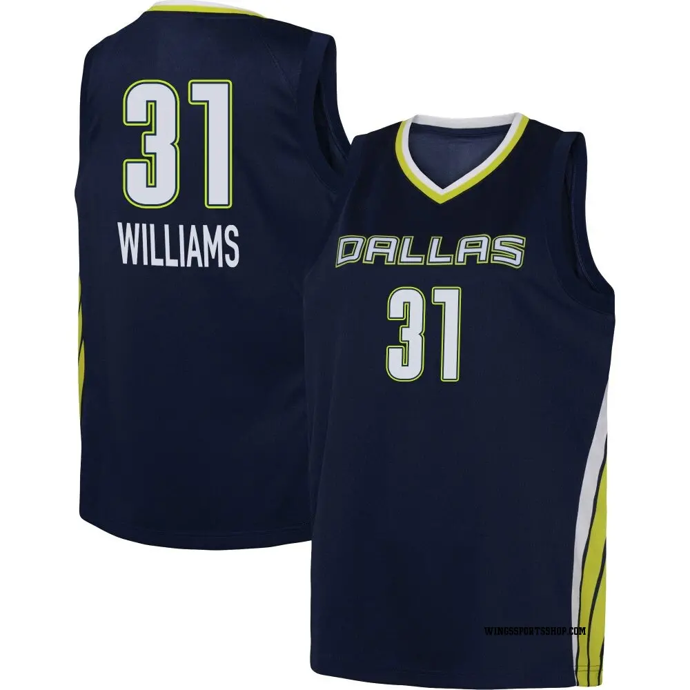 Men's Christyn Williams ＃31 Explorer Edition Victory Navy Dallas Wings 2021 Jersey