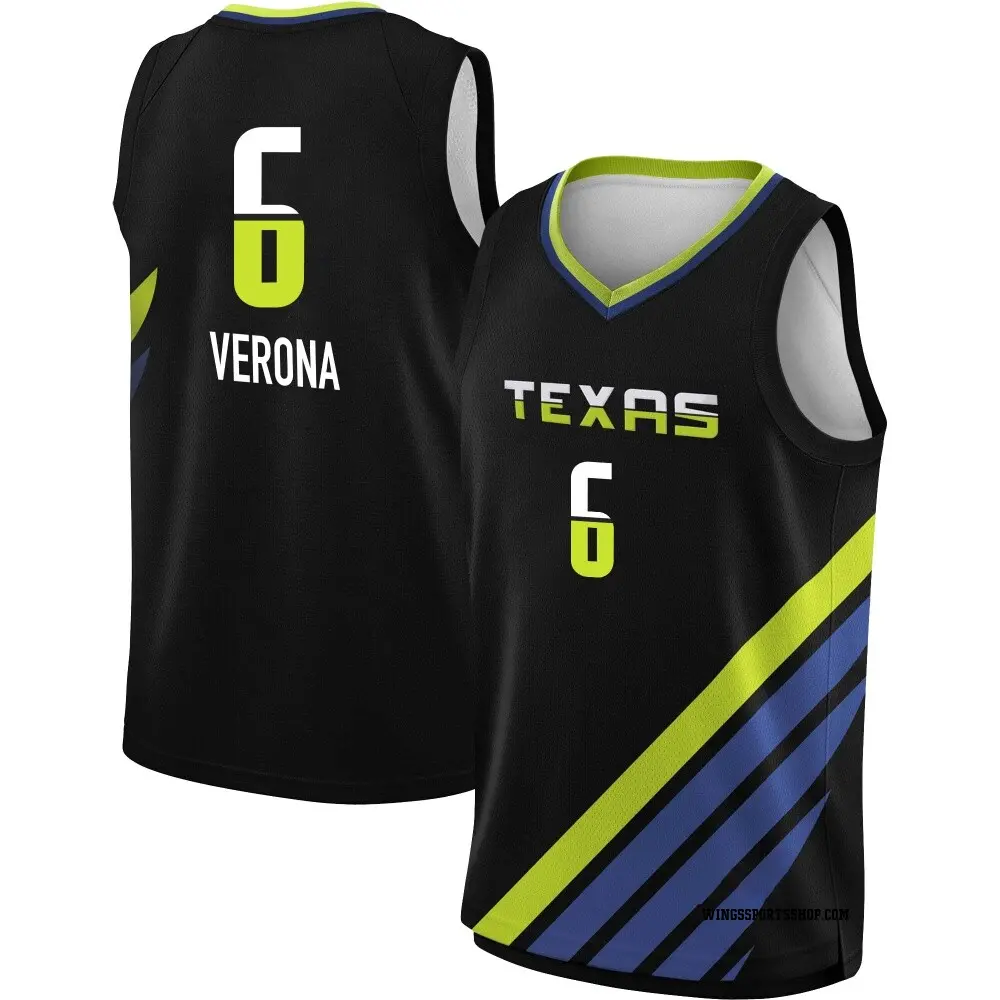 Men's Costanza Verona ＃6 Rebel Edition Victory Black Dallas Wings 2023 Jersey