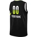 Men's Custom ＃00 Rebel Edition Victory Black Dallas Wings 2023 Jersey