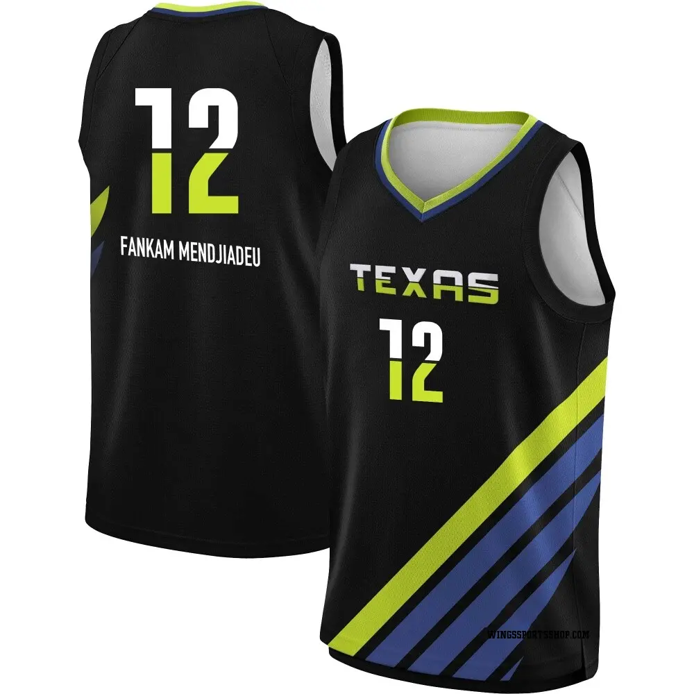 Men's Dulcy Fankam Mendjiadeu ＃12 Rebel Edition Victory Black Dallas Wings 2023 Jersey
