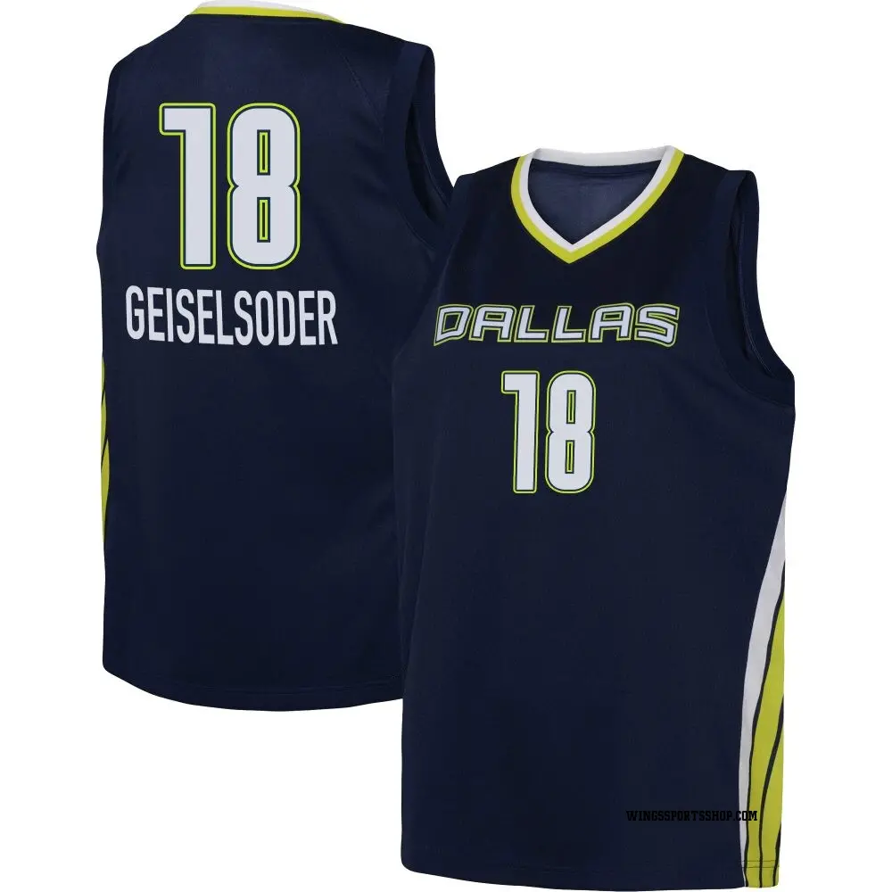 Men's Luisa Geiselsoder ＃18 Explorer Edition Victory Navy Dallas Wings 2021 Jersey