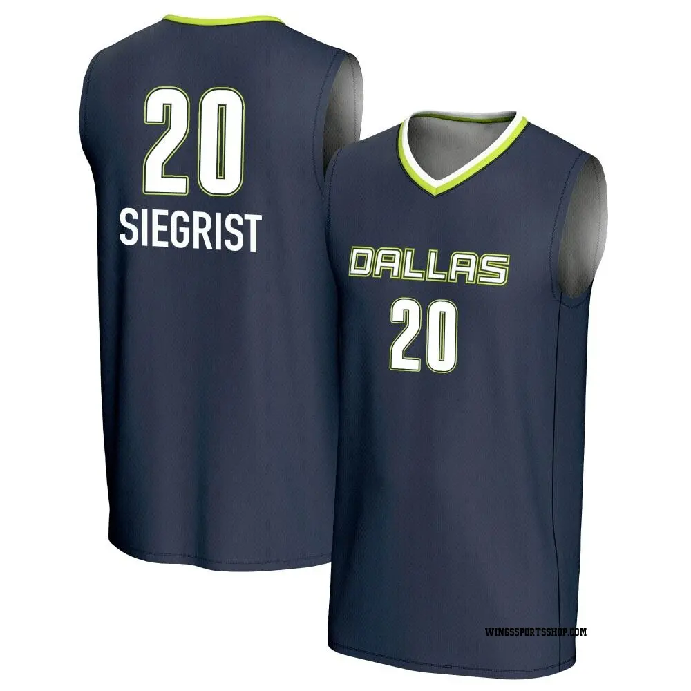 Men's Maddy Siegrist ＃20 Replica Navy Dallas Wings Lightweight Jersey