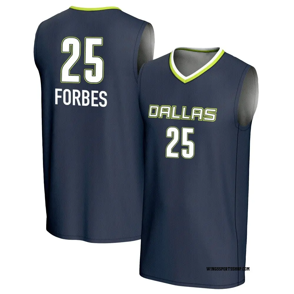 Men's McKenzie Forbes ＃25 Replica Navy Dallas Wings Lightweight Jersey