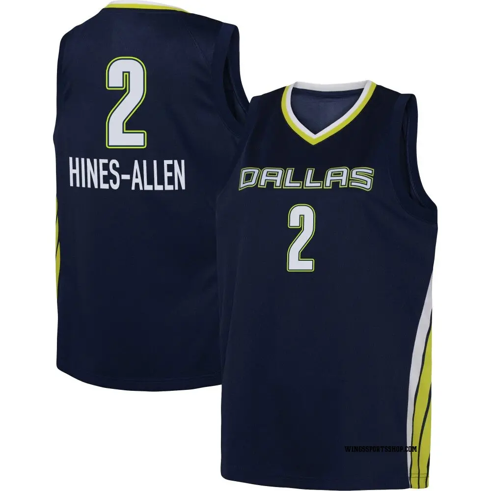 Men's Myisha Hines-Allen ＃2 Explorer Edition Victory Navy Dallas Wings 2021 Jersey