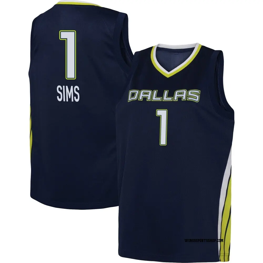 Men's Odyssey Sims ＃1 Explorer Edition Victory Navy Dallas Wings 2021 Jersey