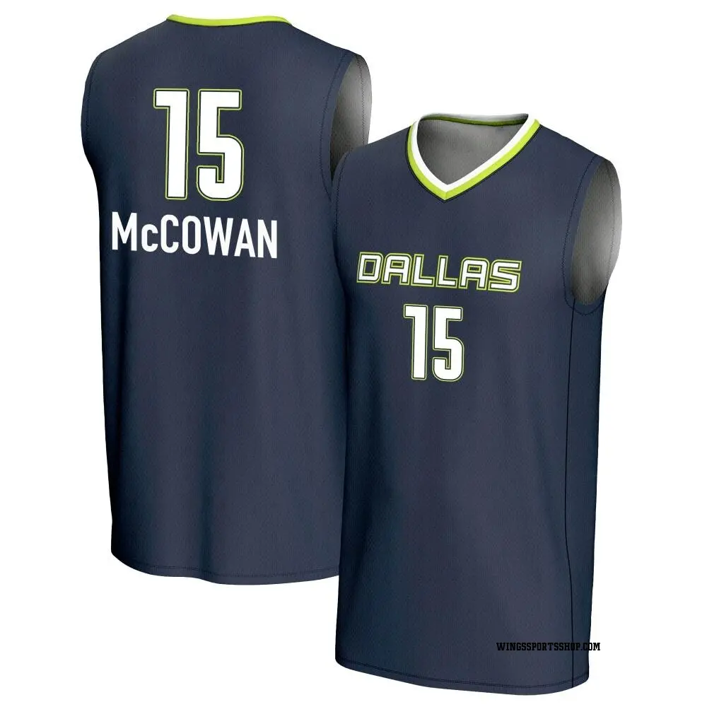 Men's Teaira McCowan ＃15 Replica Navy Dallas Wings Lightweight Jersey