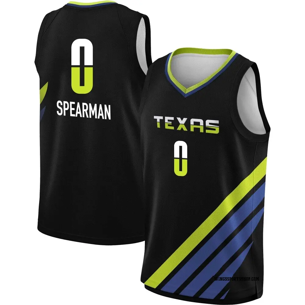 Men's Zee Spearman ＃0 Rebel Edition Victory Black Dallas Wings 2023 Jersey