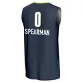 Men's Zee Spearman ＃0 Replica Navy Dallas Wings Lightweight Jersey