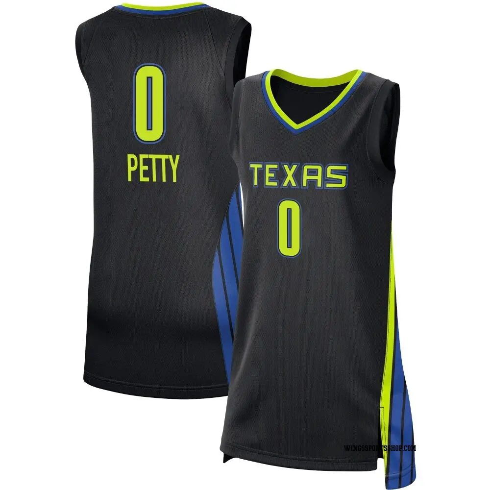 Women's Ajae Petty ＃0 Rebel Edition Victory Black Dallas Wings 2021 Jersey