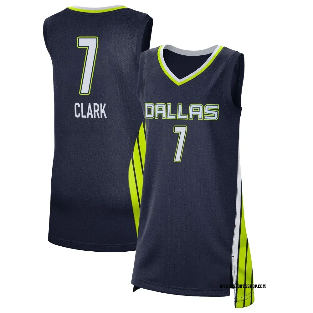 Women's Alysha Clark ＃7 Explorer Edition Victory Navy Dallas Wings 2021 Jersey