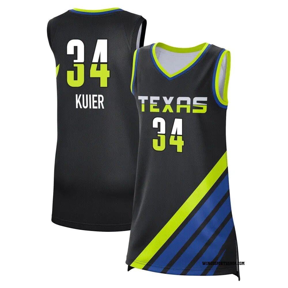 Women's Awak Kuier ＃34 Rebel Edition Victory Black Dallas Wings 2023 Jersey