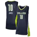 Women's Aziaha James ＃10 Explorer Edition Victory Navy Dallas Wings 2021 Jersey