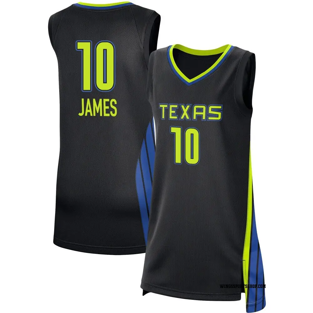 Women's Aziaha James ＃10 Rebel Edition Victory Black Dallas Wings 2021 Jersey