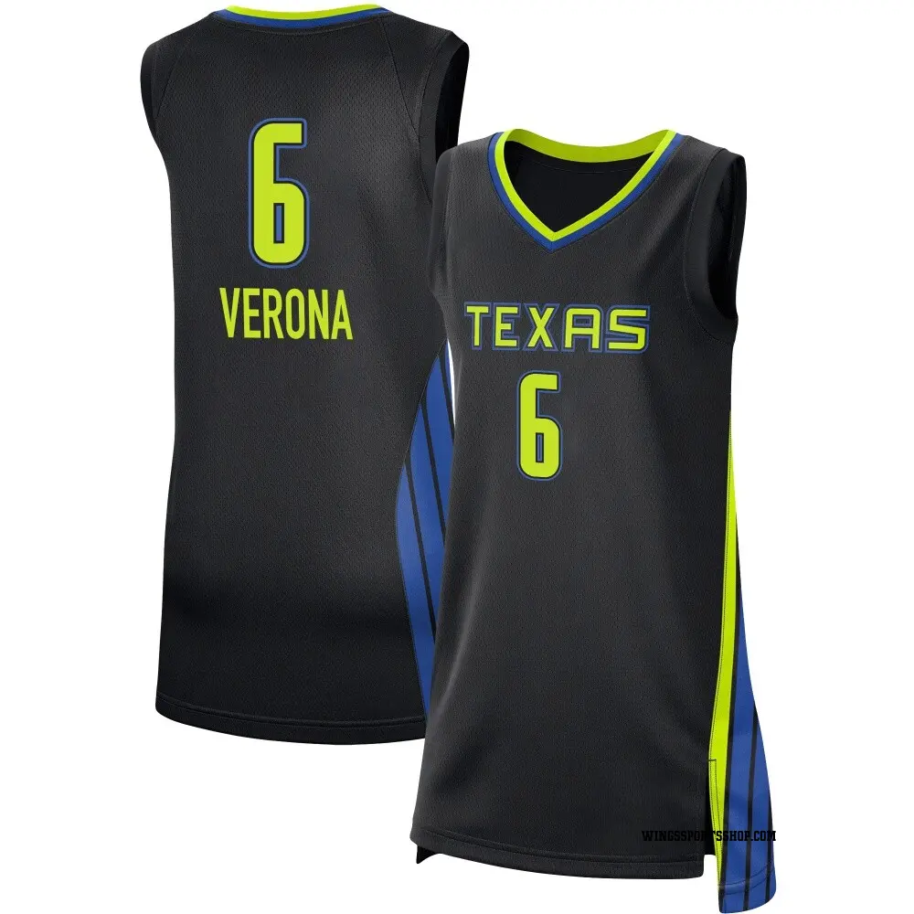 Women's Costanza Verona ＃6 Rebel Edition Victory Black Dallas Wings 2021 Jersey