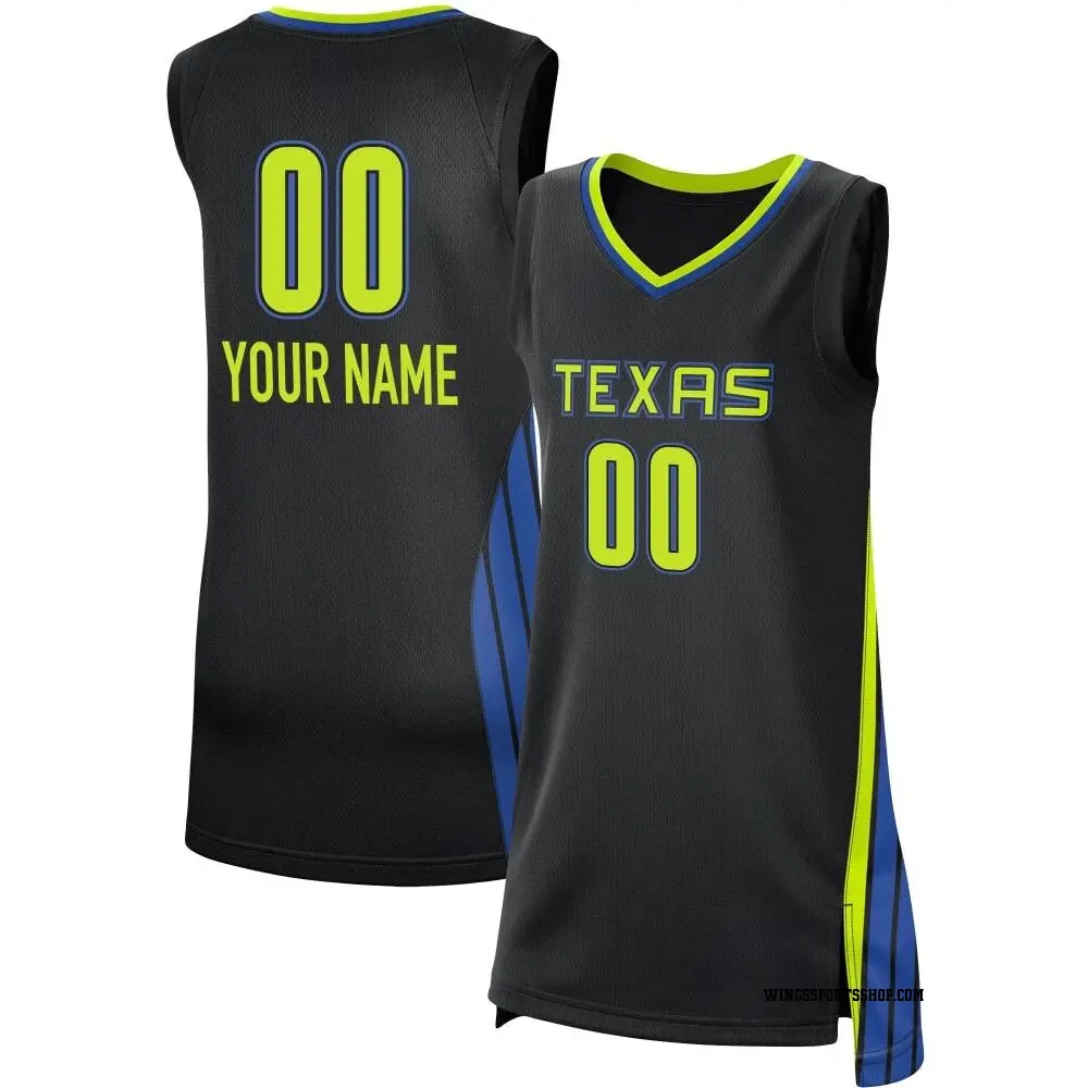 Women's Custom ＃00 Rebel Edition Victory Black Dallas Wings 2021 Jersey
