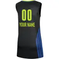 Women's Custom ＃00 Rebel Edition Victory Black Dallas Wings 2021 Jersey
