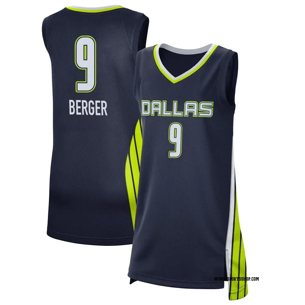 Women's Grace Berger ＃9 Explorer Edition Victory Navy Dallas Wings 2021 Jersey