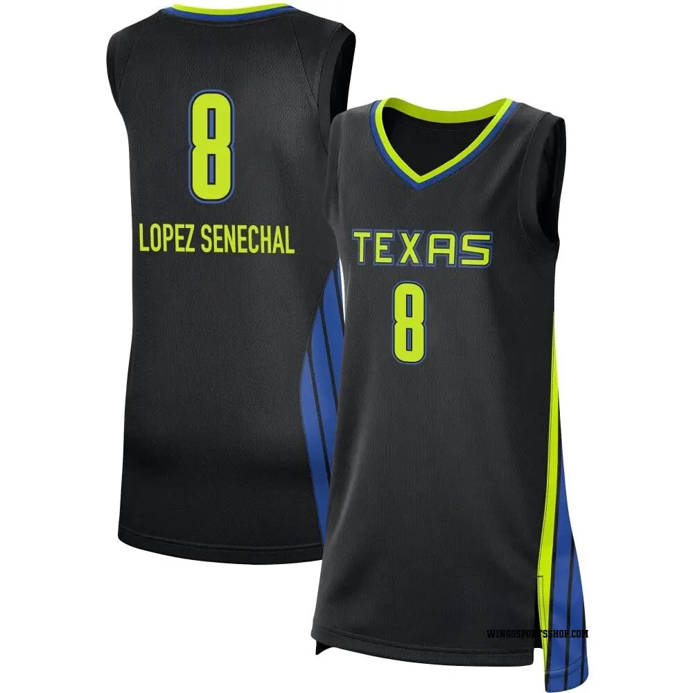 Women's Lou Lopez Senechal ＃8 Rebel Edition Victory Black Dallas Wings 2021 Jersey