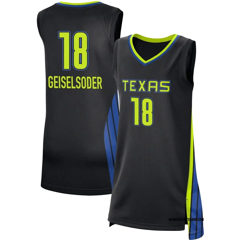 Women's Luisa Geiselsoder ＃18 Rebel Edition Victory Black Dallas Wings 2021 Jersey