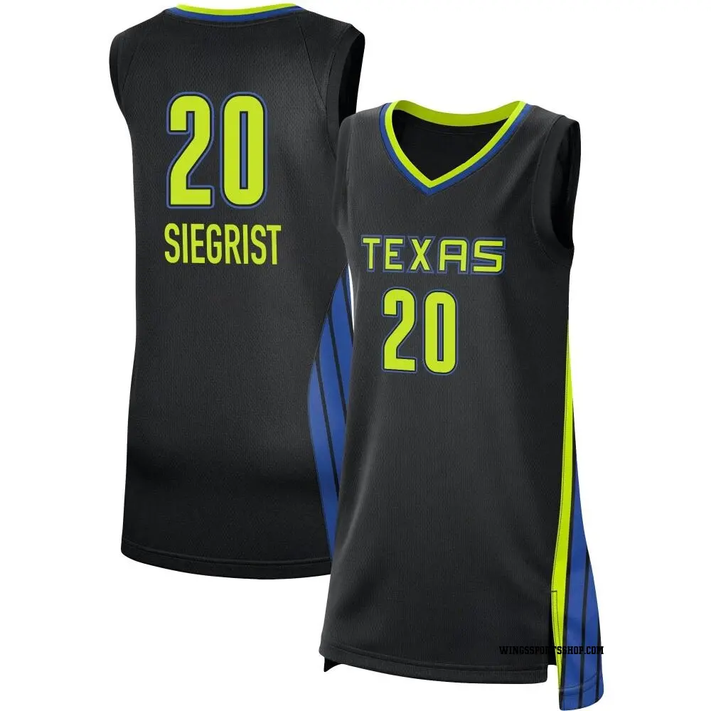 Women's Maddy Siegrist ＃20 Rebel Edition Victory Black Dallas Wings 2021 Jersey
