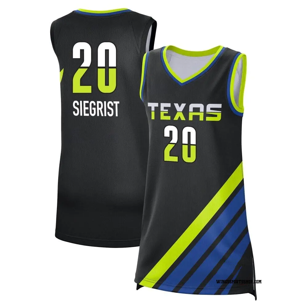 Women's Maddy Siegrist ＃20 Rebel Edition Victory Black Dallas Wings 2023 Jersey