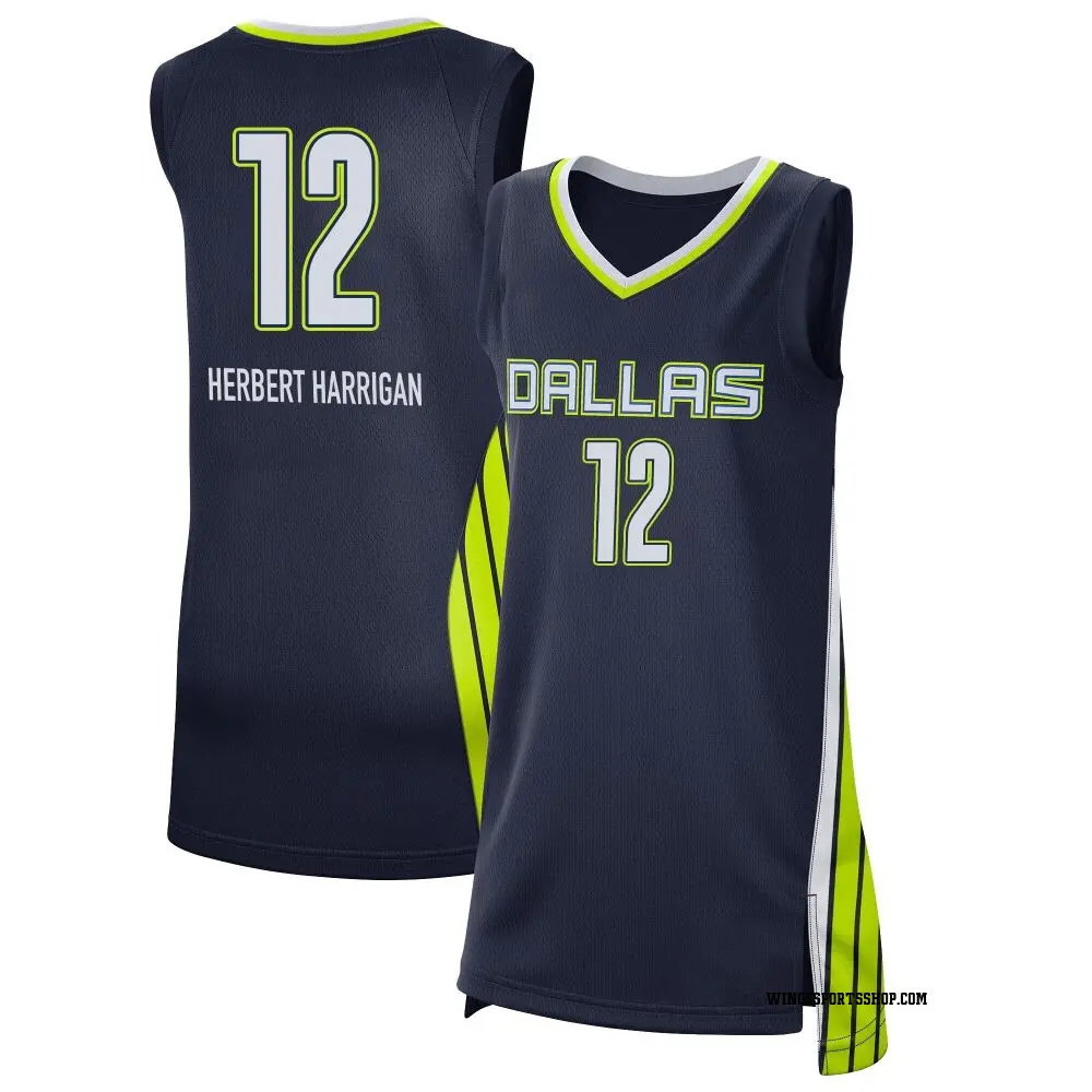 Women's Mikiah Herbert Harrigan ＃12 Explorer Edition Victory Navy Dallas Wings 2021 Jersey