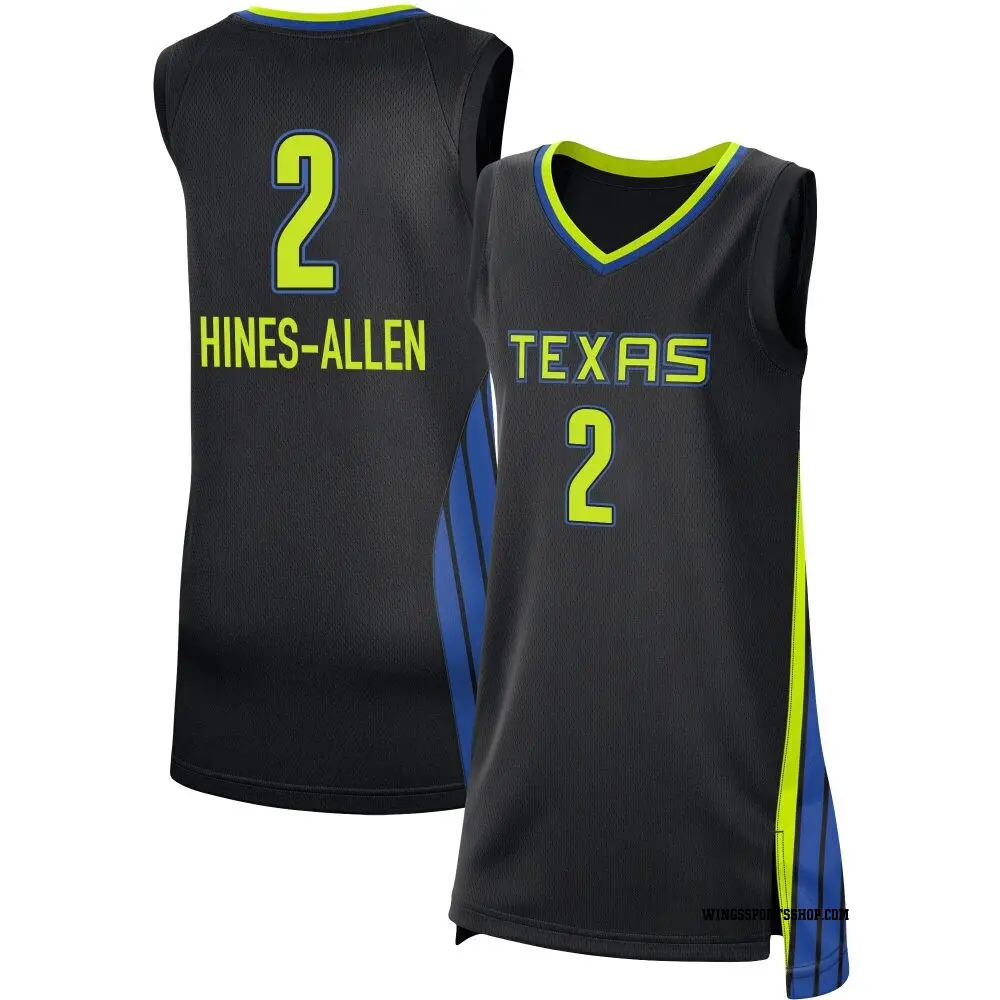 Women's Myisha Hines-Allen ＃2 Rebel Edition Victory Black Dallas Wings 2021 Jersey