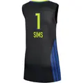 Women's Odyssey Sims ＃1 Rebel Edition Victory Black Dallas Wings 2021 Jersey