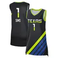 Women's Odyssey Sims ＃1 Rebel Edition Victory Black Dallas Wings 2023 Jersey