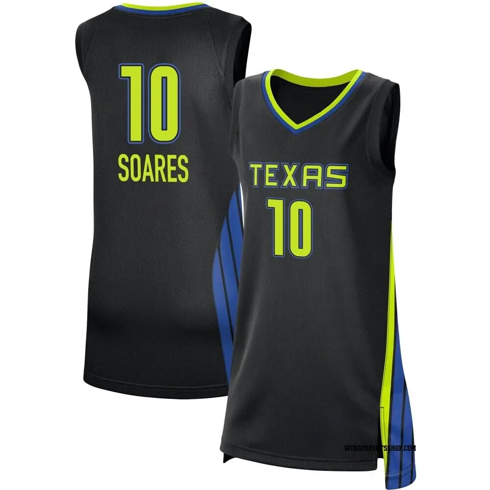 Women's Stephanie Soares ＃10 Rebel Edition Victory Black Dallas Wings 2021 Jersey