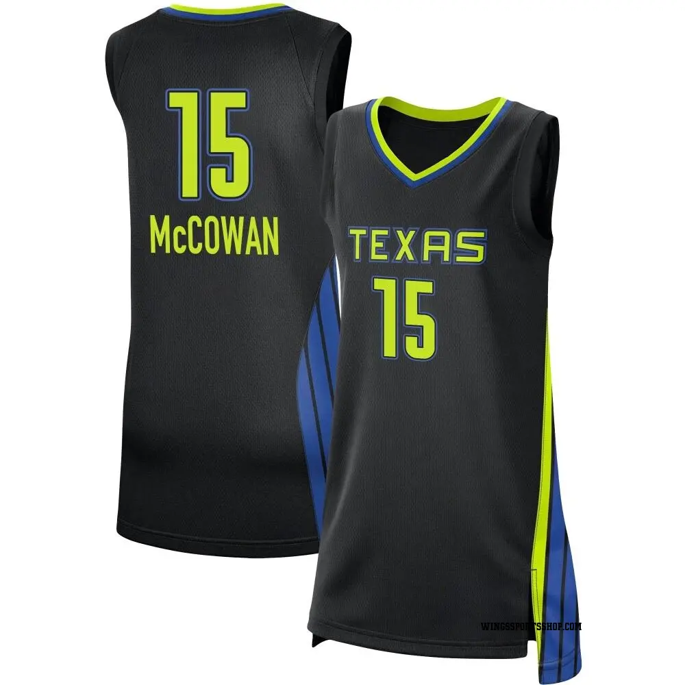 Women's Teaira McCowan ＃15 Rebel Edition Victory Black Dallas Wings 2021 Jersey