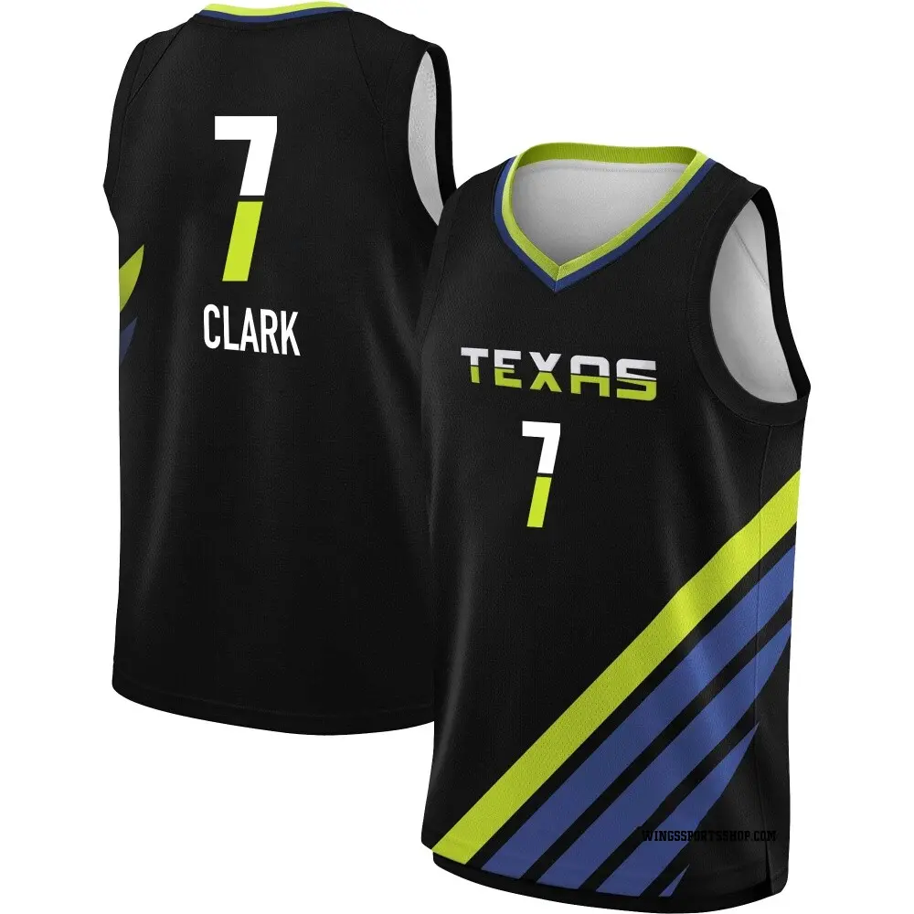 Youth Alysha Clark ＃7 Rebel Edition Victory Black Dallas Wings 2023 Jersey