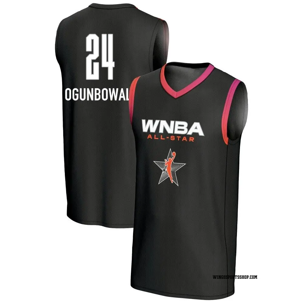 Youth Arike Ogunbowale ＃24 Replica Black Dallas Wings 2024 All-Star Game Lightweight Jersey