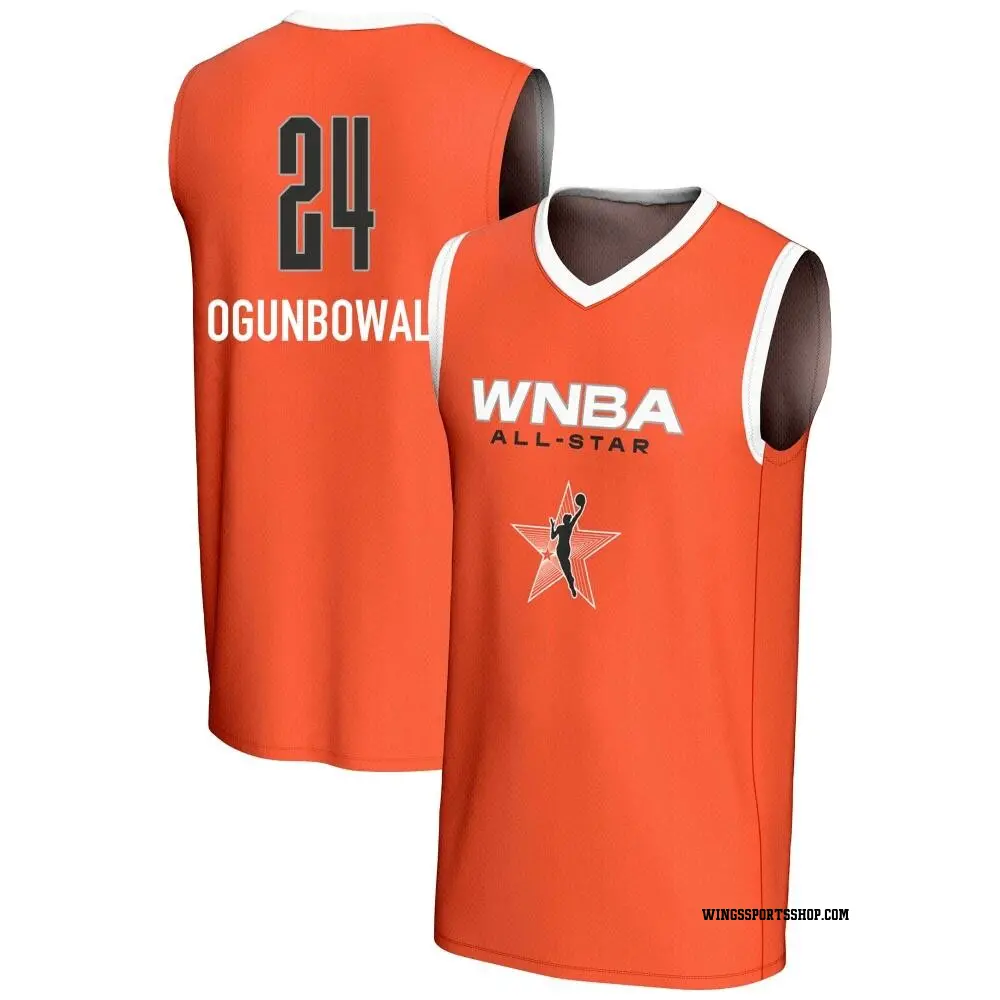 Youth Arike Ogunbowale ＃24 Replica Orange Dallas Wings 2024 All-Star Game Lightweight Jersey