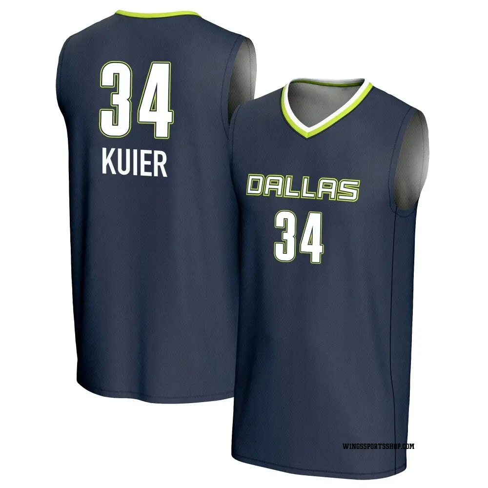 Youth Awak Kuier ＃34 Replica Navy Dallas Wings Lightweight Jersey
