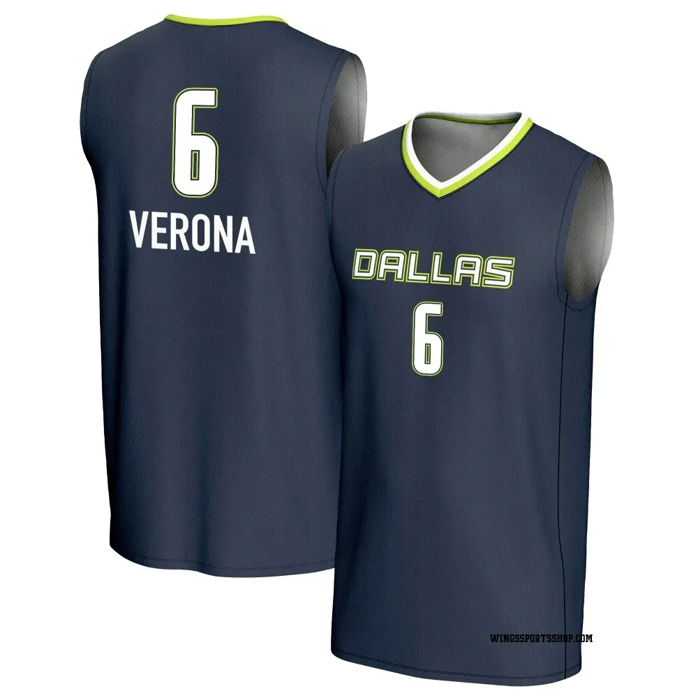 Youth Costanza Verona ＃6 Replica Navy Dallas Wings Lightweight Jersey