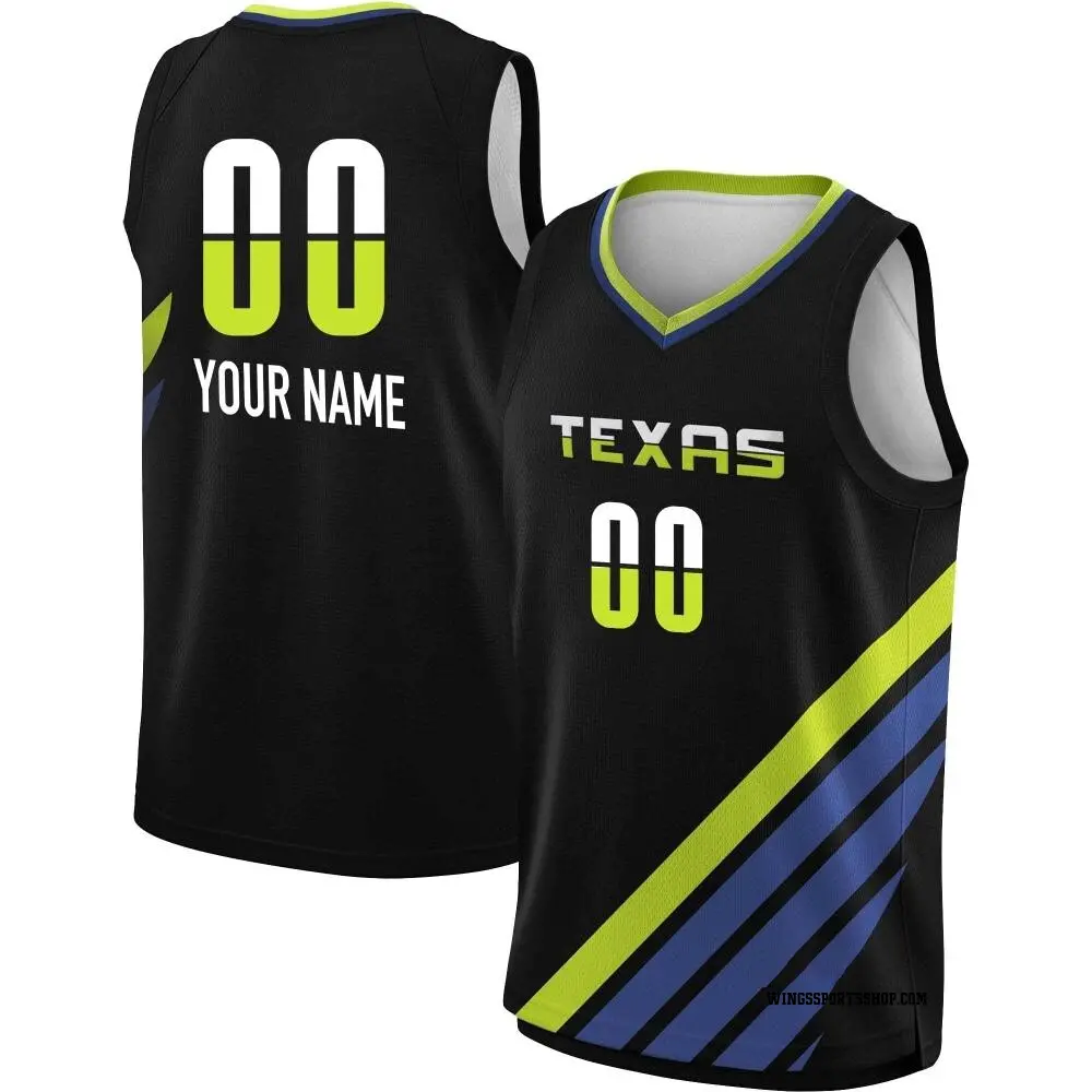 Youth Custom ＃00 Rebel Edition Victory Black Dallas Wings 2023 Jersey