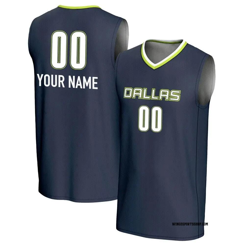 Youth Custom ＃00 Replica Navy Dallas Wings Lightweight Jersey