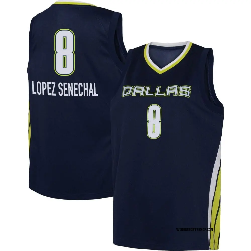 Youth Lou Lopez Senechal ＃8 Explorer Edition Victory Navy Dallas Wings 2021 Jersey